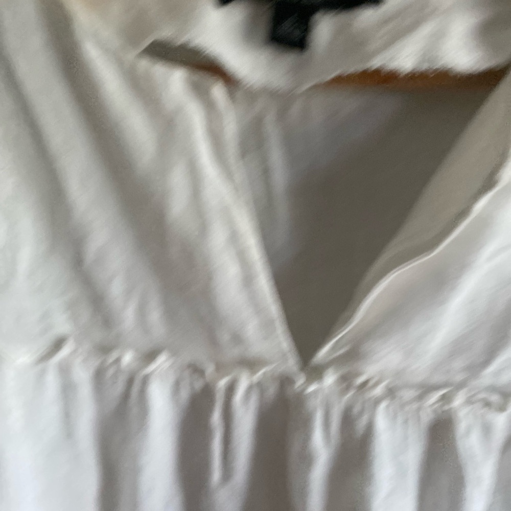 MARC NEW YORK Women Boho Top L‎ White Babydoll Bubble Sleeve Beach Linen Wear - Picture 3 of 8